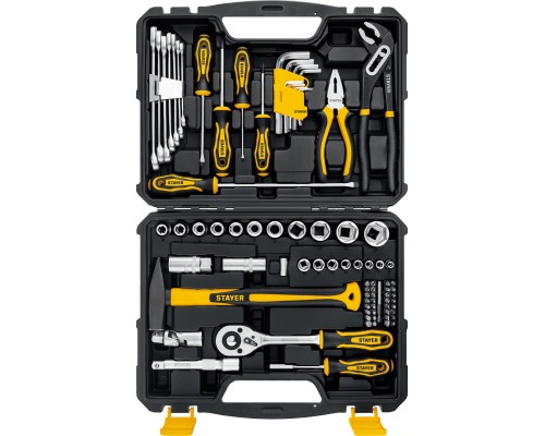 Универсальный набор инструмента UNIVERSAL 83, 83 предм., (1/2"+ 1/4") STAYER 27710-H83
