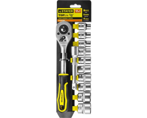 Набор торцовых головок RSS 12L, 12 предм., (1/2") STAYER 27750-H12