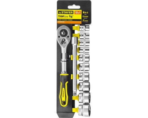 Набор торцовых головок RSS 12M, 12 предм., (3/8") STAYER 27752-H12