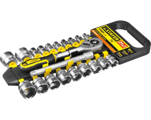 Набор торцовых головок RSS 21M, 21 предм., (3/8") STAYER 27752-H21