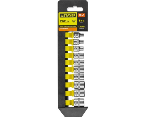 Набор торцовых головок RSS 10S, 10 предм., (1/4") STAYER 27758-H10