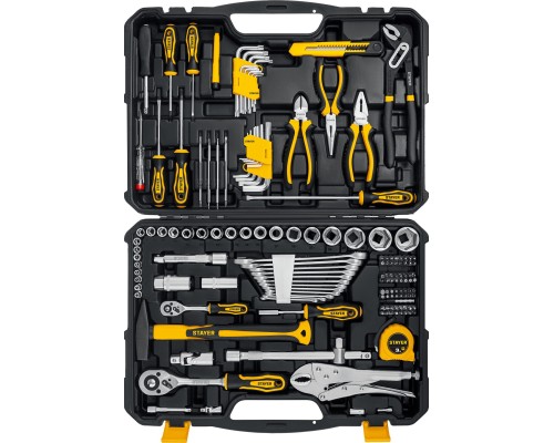 Универсальный набор инструмента UNIVERSAL 150, 150 предм., (1/2"+ 1/4") STAYER 27710-H150