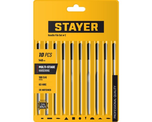 Набор надфилей 140 мм, 10 предм. STAYER 16011-H10_z02