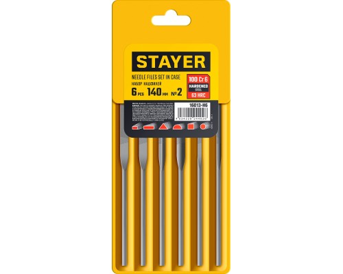 Набор надфилей 6 шт, 140 мм, в чехле STAYER 16013-H6