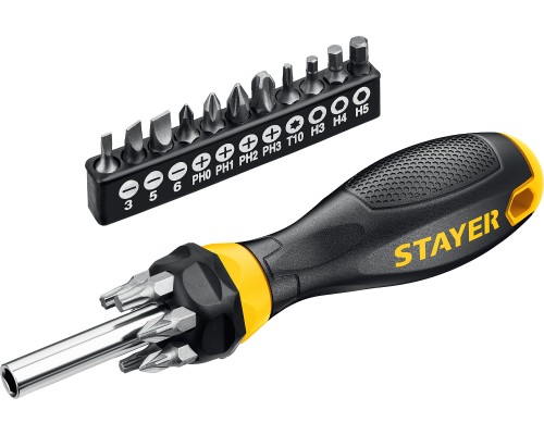 Отвертка-битодержатель с насадками Hercules-B18, 18 предм. STAYER 2545-H5_z02