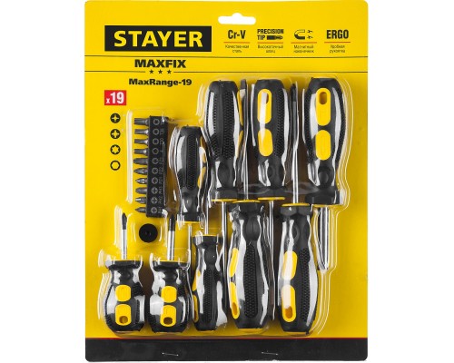 Отвертка-битодержатель с насадками Hercules-19, 19 предм. STAYER 2513-H19_z01