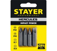 Биты для ударной отвертки Hercules 36 мм, 4 шт STAYER 25667-S4_z01