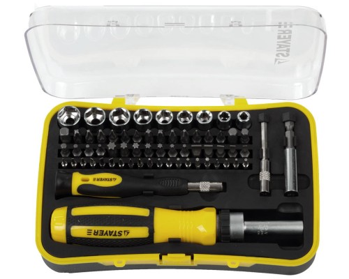 Реверсивная отвертка с насадками Compact-65, 65 предм. STAYER 25310-H65