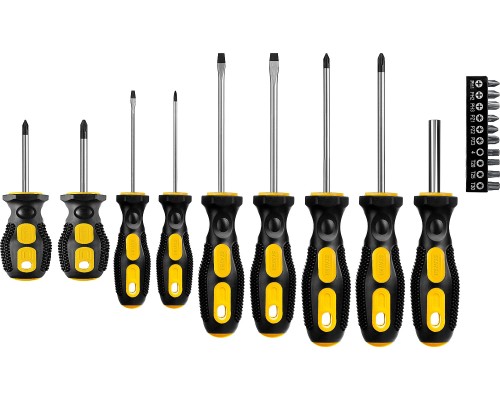 Отвертка-битодержатель с насадками Hercules-19, 19 предм. STAYER 2513-H19_z01