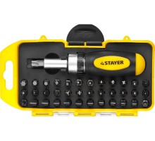 Реверсивная отвертка с насадками Compact-38, 38 предм. STAYER 2557-H38