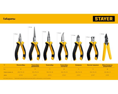 Мини-тонкогубцы 120 мм STAYER 2218-2_z03
