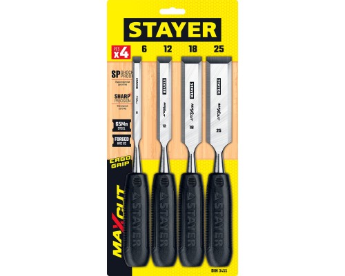 Набор стамесок Max-Cut, 4 предм STAYER 1820-H4