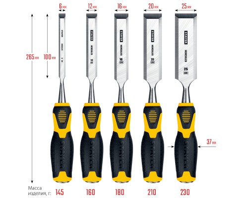 Набор стамесок-долот Hercules 5 предм. STAYER 18205-H5_z01