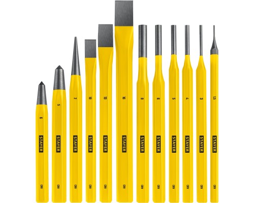 Набор зубил и кернеров в пластиковом держателе Hercules 12 предметов STAYER 21077-H12